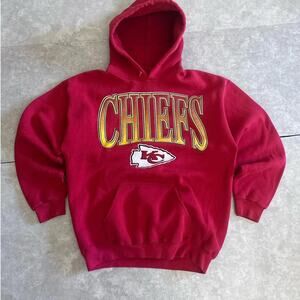 90s Vintage Kansas City Chiefs Heavy Weight Red Hoodie Size L